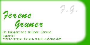 ferenc gruner business card